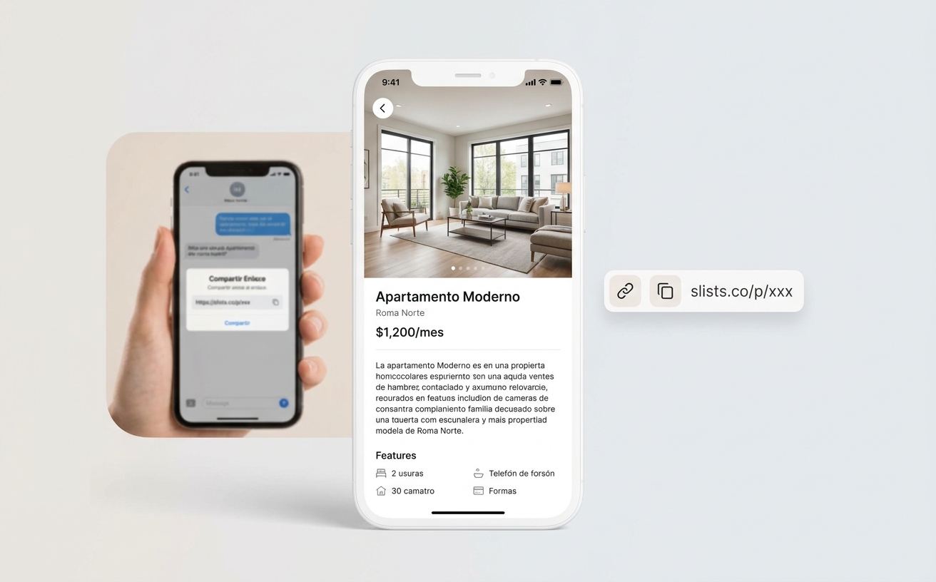 Comparte enlaces de propiedades sin datos de contacto