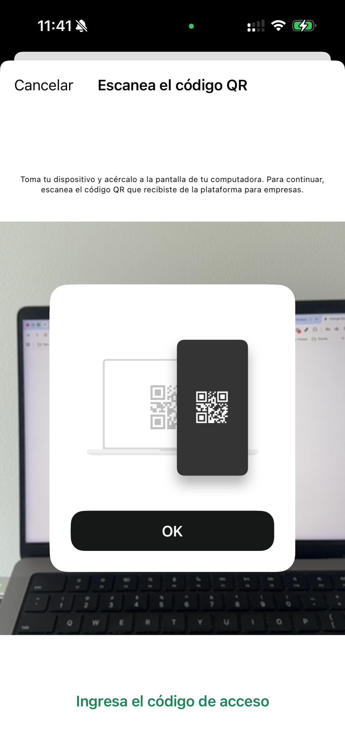 Escanear código QR en WhatsApp Business