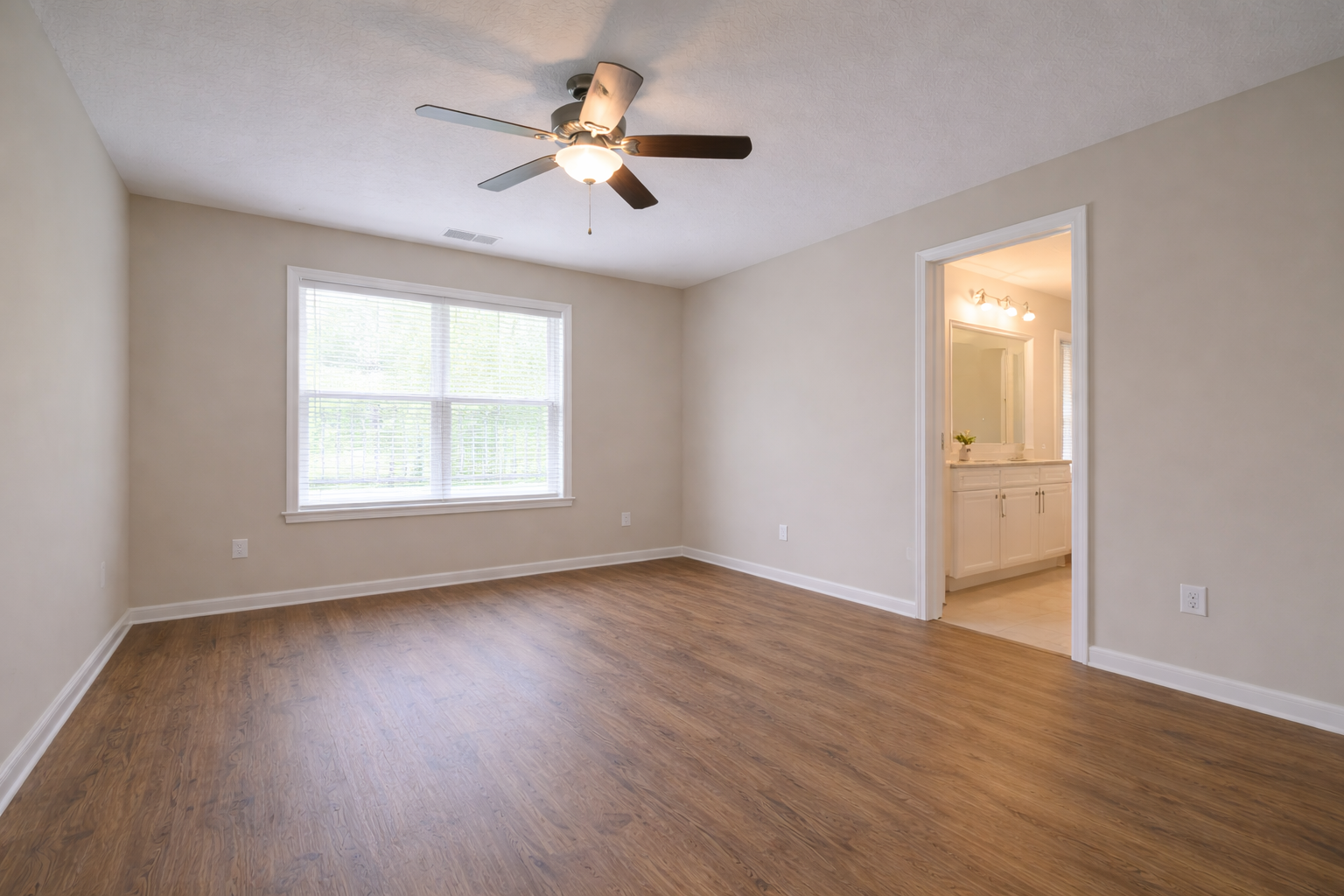 Empty bedroom before AI virtual staging