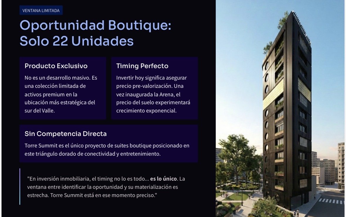 Exclusivo Proyecto Summit en venta completo  — 2