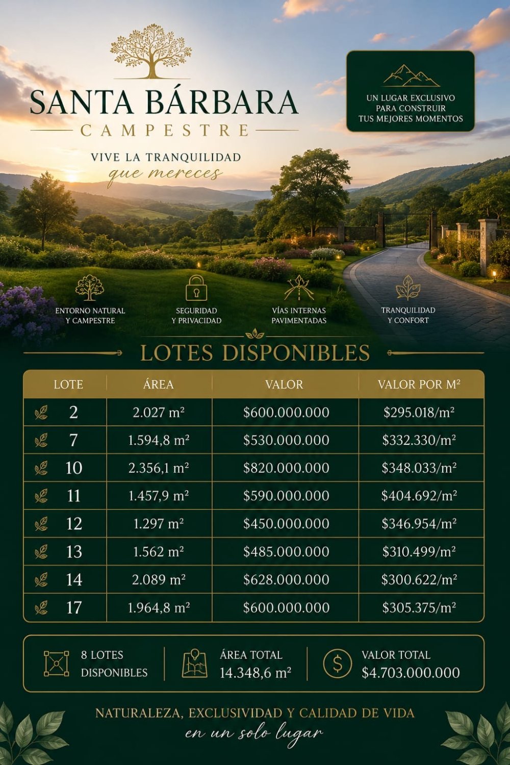 Exclusivo proyecto de lotes en venta en Rionegro  — 12