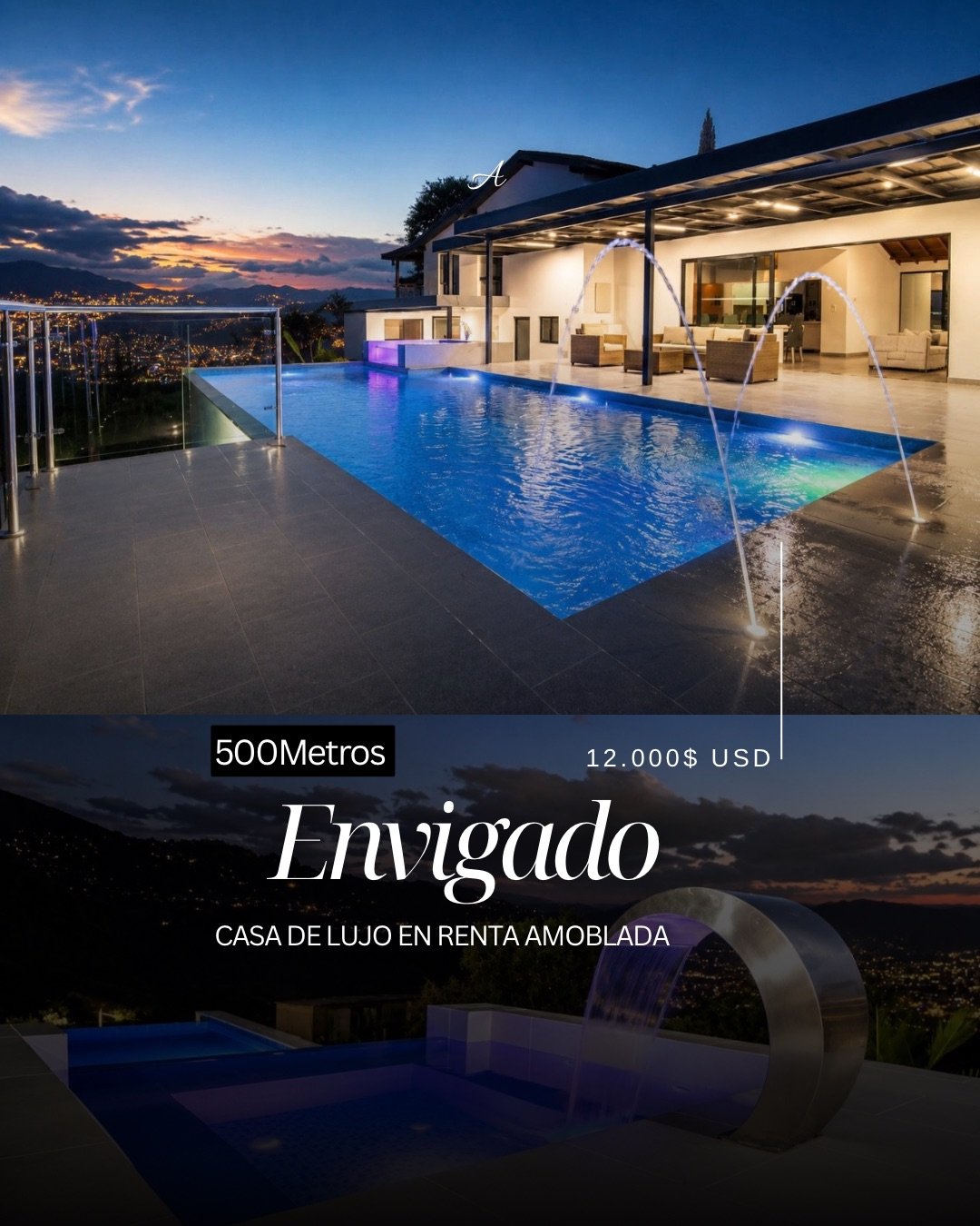 Exclusiva Casa con zonas húmedas con vista a la ciudad en envigado  — 1