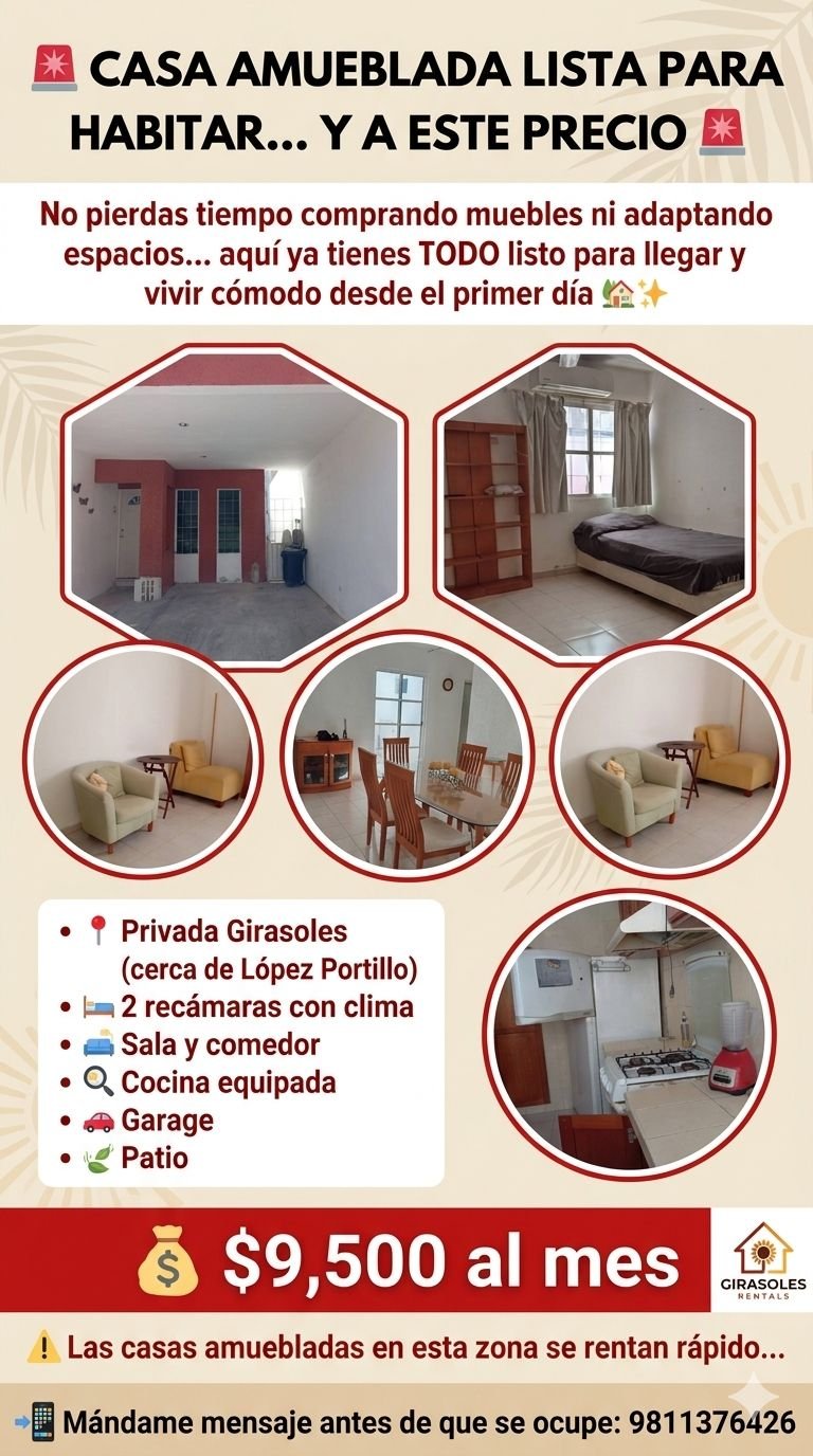 Casa Amueblada en Privada Girasoles - Image 1